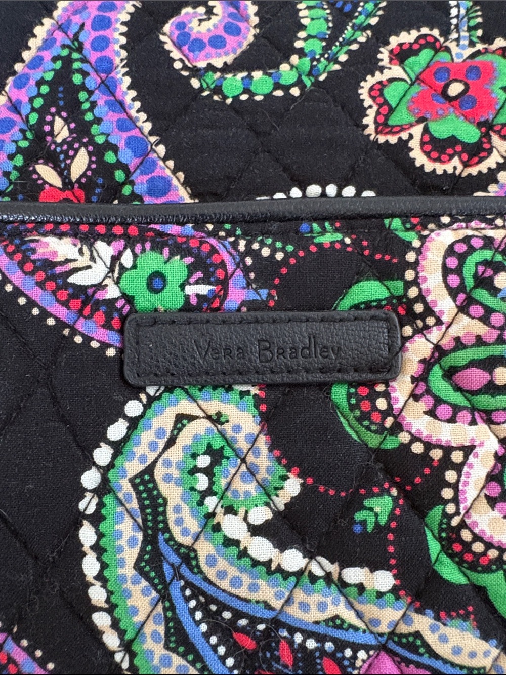 Vera Bradley Kiev Paisley Commuter Laptop Tote Bag Black Quilted Travel - Picture 6 of 6